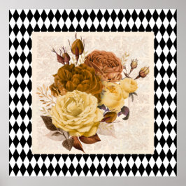 Poster Rosas do Jardim Vintage Harlequin
