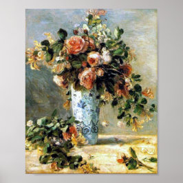 Poster Rosas e jasmim em uma Delft Vase Renoir Fine Art