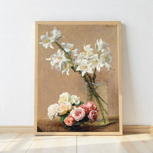 Poster Rosas e Lírios por Henri Fantin–Latour