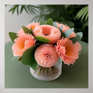 Poster Rosas Elegante de Coral