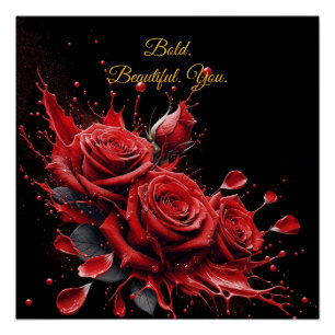 Pôster Rosas em Bloom - Aniversário Elegante