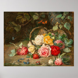 Poster Rosas em uma cesta - Josef Neugebauer