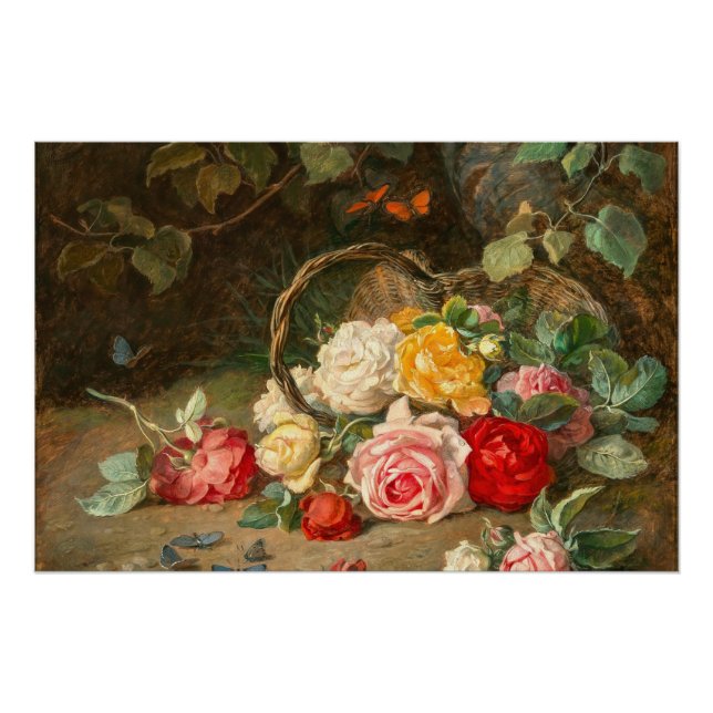 Pôster Rosas em uma cesta - Josef Neugebauer (Frente)