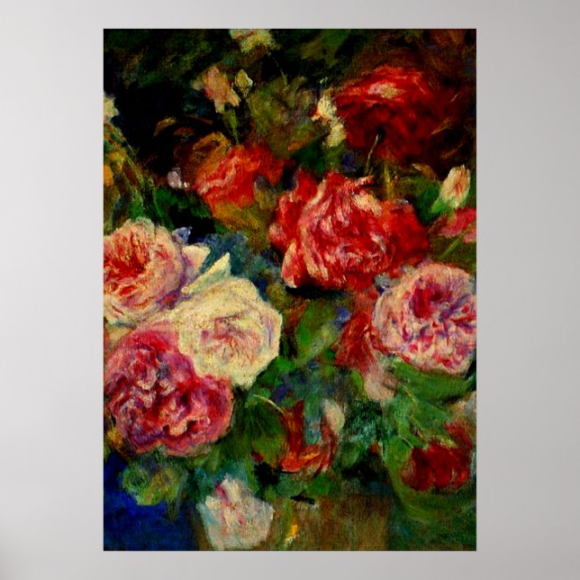 Poster Rosas, famosa pintura Renoir, (Frente)