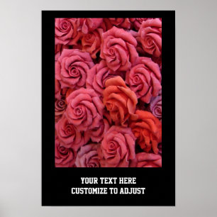 Poster Rosas florais cor de rosa