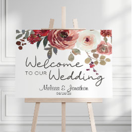 Poster Rosas Florais Vermelho Rubor Casamento