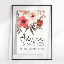 Poster Rosas Florais Vermelho Rubor Desejos Elegantes