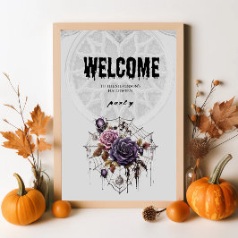 Poster Rosas gótica e festa de Halloween