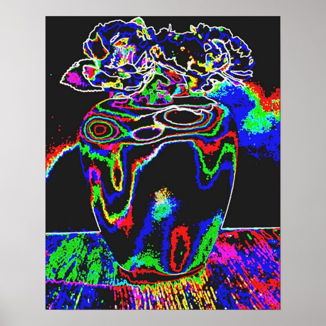 Poster Rosas neon (Frente)