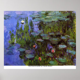 Pôster Rosas no lago por Claude Monet