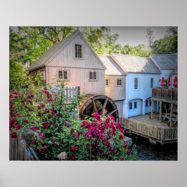 Poster Rosas no Plimoth Grist Mill (Frente)