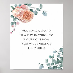 Poster Rosas Rosa de Cota Motivacional de Negócios Eucal