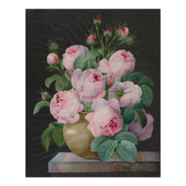 Pôster Rosas rosa em um vaso - Pierre Joseph Redouté