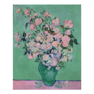 Pôster Rosas Rosa (F682) Van Gogh de Belas Artes
