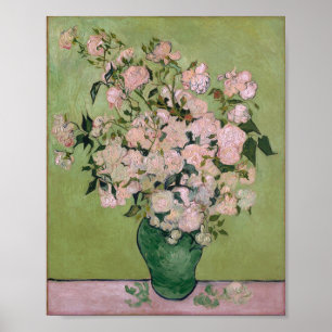 Pôster Rosas Rosa (F682) Van Gogh de Belas Artes