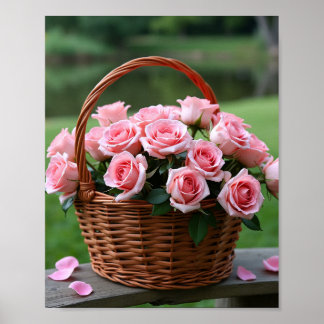 Poster rosas rosa lindas