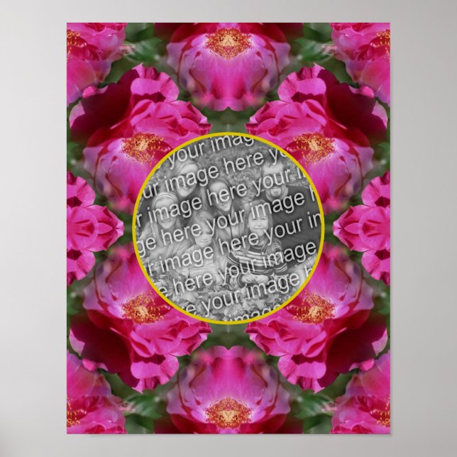 Poster Rosas Rosa, Quadro Floral de Abstrato, adicione su (Frente)