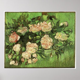 Pôster Rosas Rosa, Vam Gogh, 1890