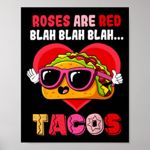 Poster Rosas São Vermelhas Blah Tacos Dia dos Namorados E