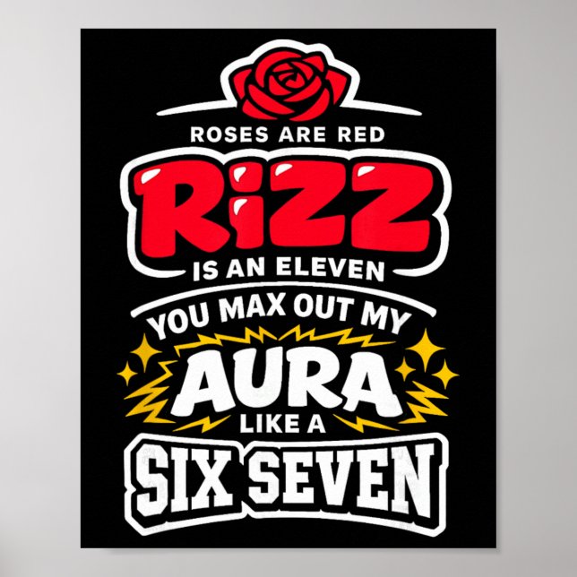 Poster Rosas São Vermelhas Seis Sete Brainrot Dia dos Nam (Frente)