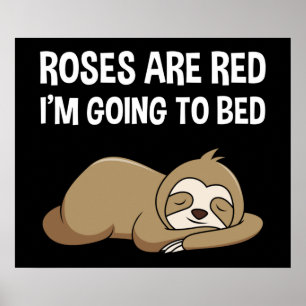 Poster Rosas são vermelhos, eu vou para a cama