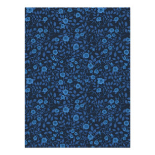 Pôster Rosas selvagens em azul