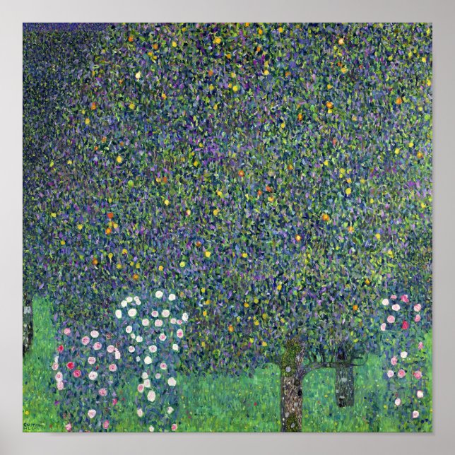 Pôster Rosas sob as árvores, c.1905 (Frente)