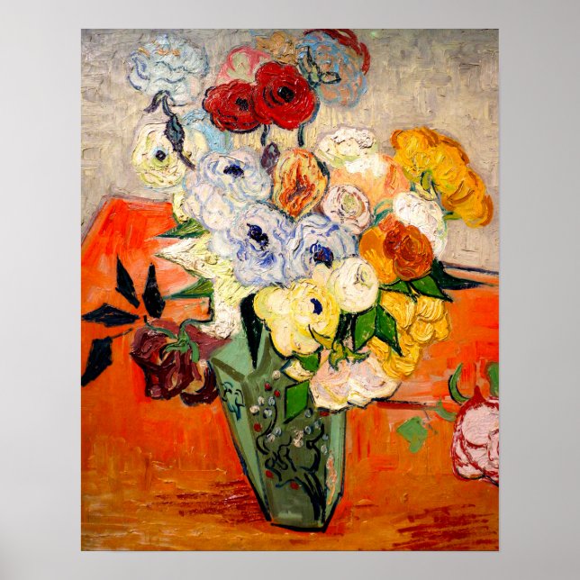 Poster Rosas Van Gogh e Anemones (Frente)