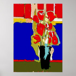 Poster Rosas vermelhas Abstrato