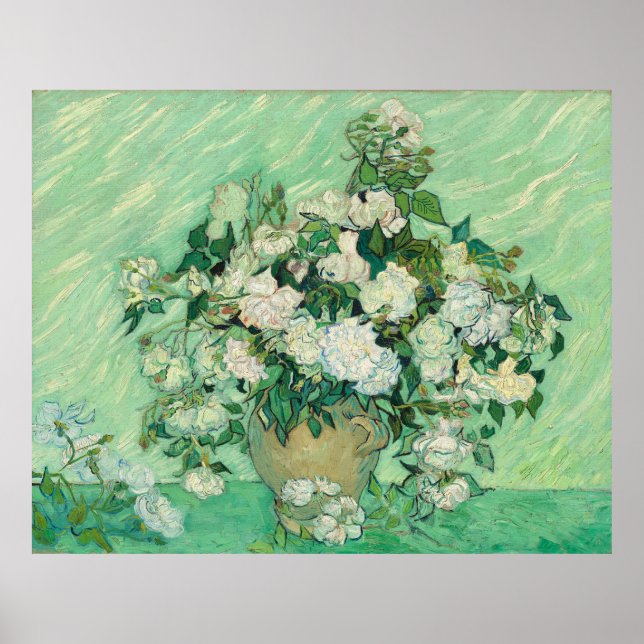 Poster Rosas Vincent van Gogh Impressionista (Frente)
