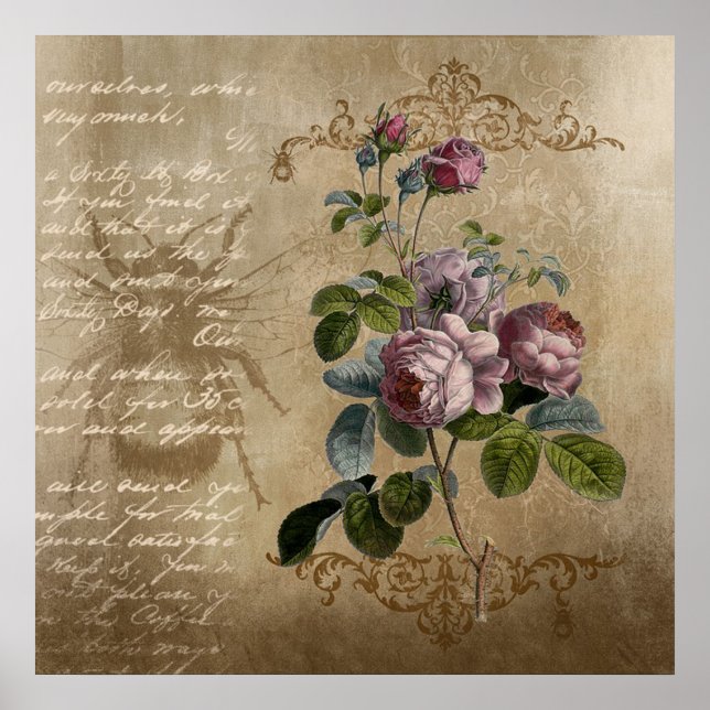 Poster Rosas Vintage (Frente)