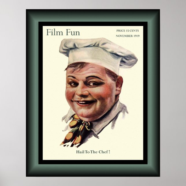 Poster Roscoe Arbuckle "The Cook" Comédia Americana 1919 (Frente)