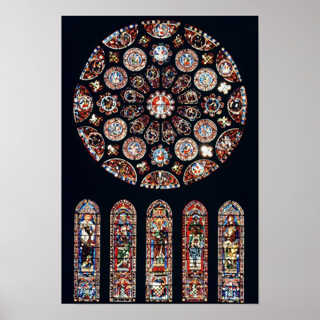 Pôster Rose and lancet windows from the south wall (Frente)