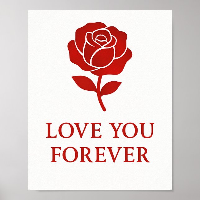 Poster Rose Artwork Sharing Forever Valentine Romantic (Frente)