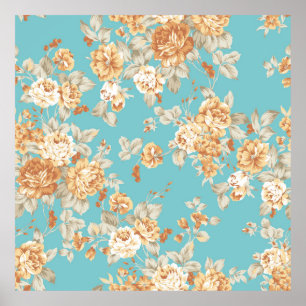 Poster Rose bouquet design Seamless