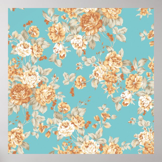 Poster Rose bouquet design Seamless (Frente)