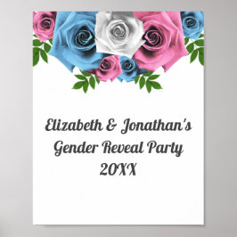 Poster Rose Bouquet Gender Reveal