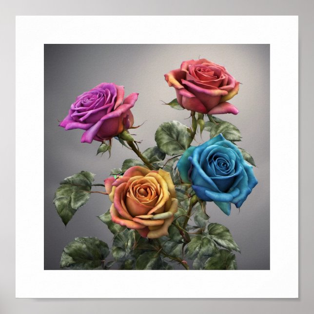 Poster Rose Bouquet multicolor (Frente)
