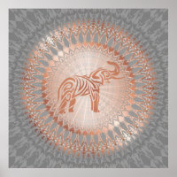 "Rose Gold Elephant Radiance" | Elephant Mandala