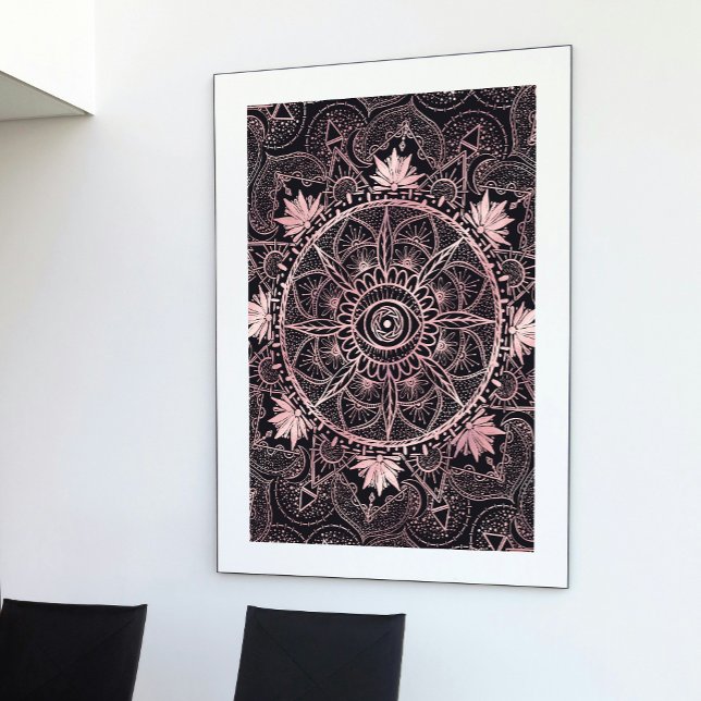 Poster Rose Gold Eye Mandala Black Design (Criador carregado)