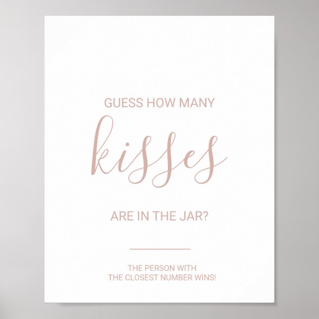 Poster Rose Gold Guess How Many Kisses Game  (Frente)