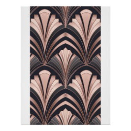 Pôster Rose Gold Romance Neo Art Deco Fan Design