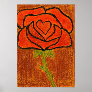 Pôster Rose Heart #6 Art Print