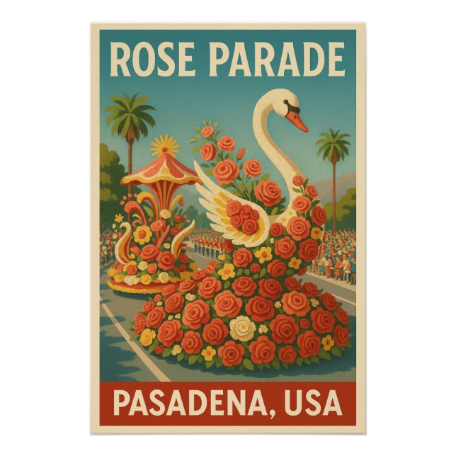Pôster Rose Parade festival in USA travel (Frente)
