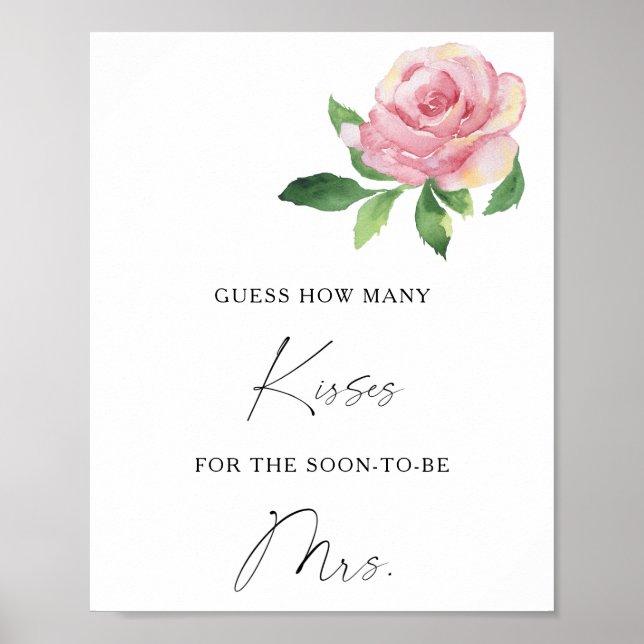 Poster Rose - Quantos beijos jogo de chá de noiva (Frente)