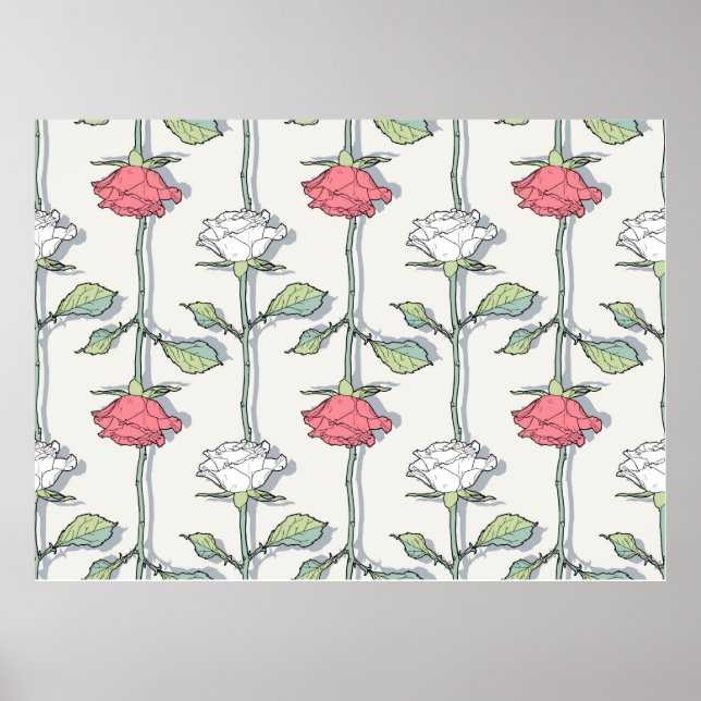Poster Rose seamless Pattern (Frente)