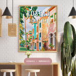 Poster Roseau, la ville tropicale de la Dominique<br><div class="desc">Roseau est la capitale de la Dominique, une île des Caraïbes située entre la Martinique e la Guadeloupe. Cette ville tropicale et pittoresque est entourée de montagnes verdoyantes et offre de magnifiques vues sur la mer des Caraïbes. Os visitantes evitaram découvrir la riche histoire et la Culture de la Dominique....</div>