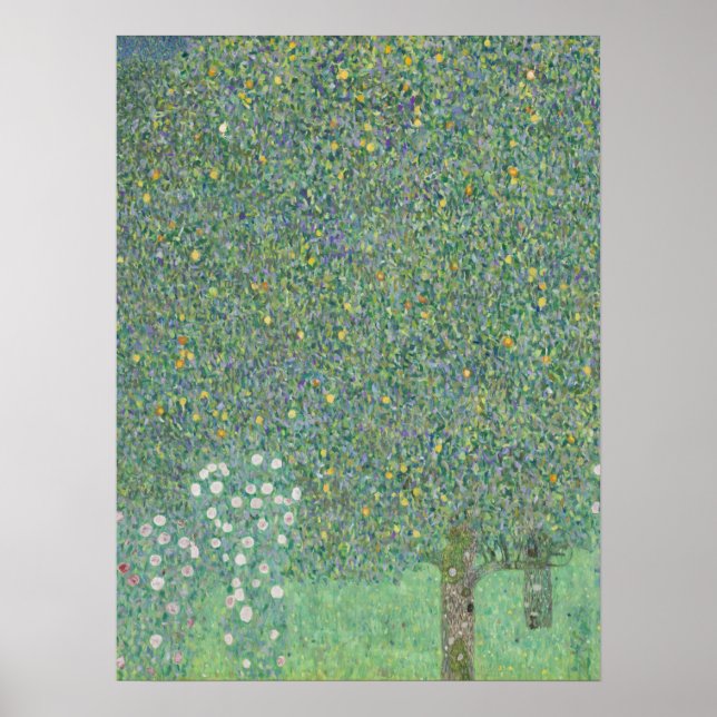 Poster Rosebushes debaixo das árvores - Gustav Klimt (Frente)