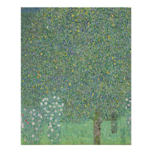 Pôster Rosebushes debaixo das árvores - Gustav Klimt