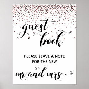 Poster Rosegold Confetti - Sinal de Recepção de Livro C